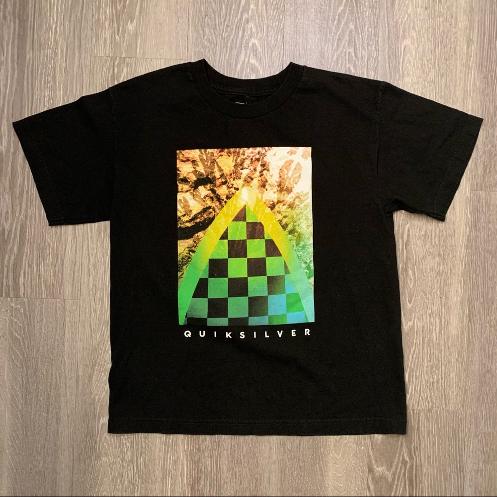 Quiksilver Checkerboard Graphic‎ T-Shirt Youth Boy’s Size Large 14
